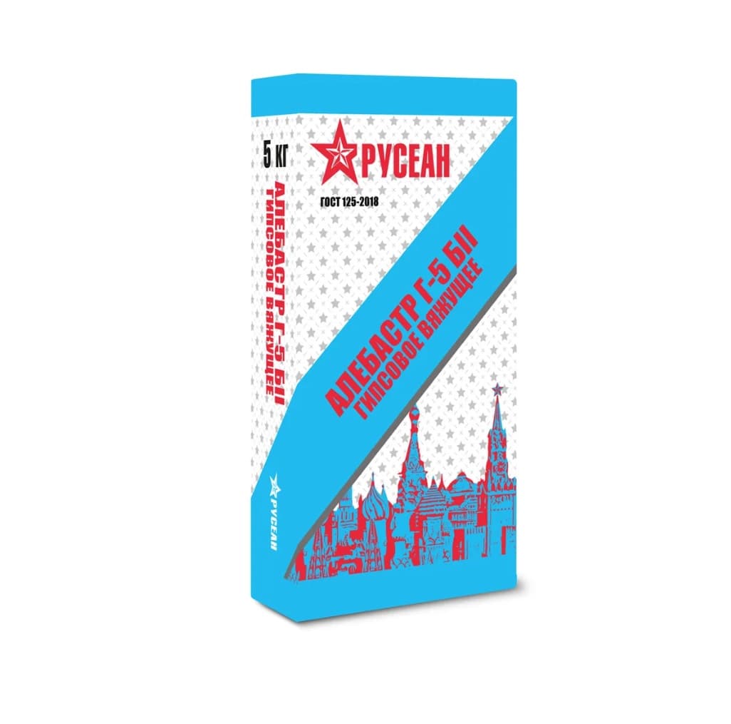 Гипс Г-5 Алебастр Русеан 5 кг