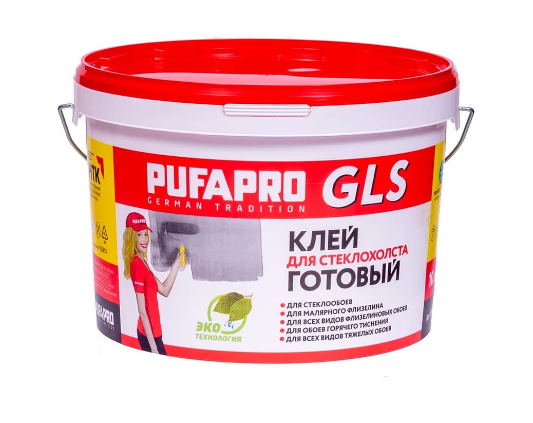 Клей готовый для стеклообоев Pufas Glutolin GLS 10 кг