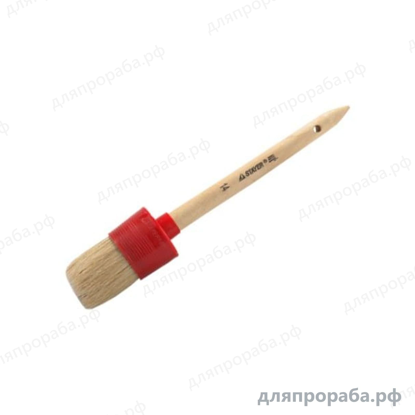 Круглая кисть STAYER UNIVERSAL-STANDART натуральная щетина 25 мм 0141-25 — фото 2