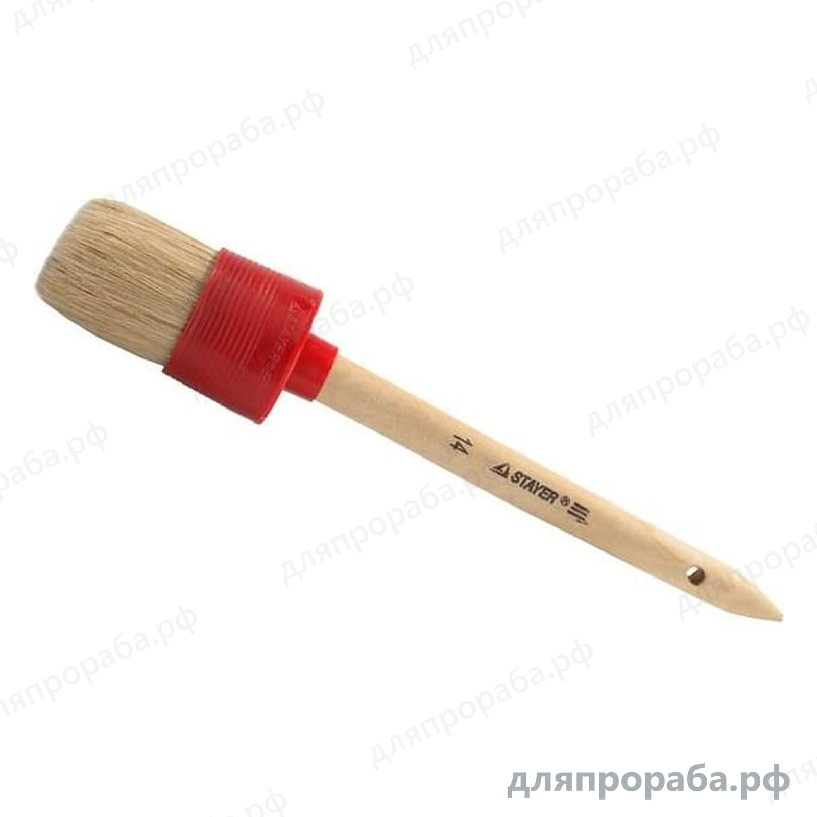 Круглая кисть STAYER UNIVERSAL-STANDART натуральная щетина 25 мм 0141-25 — фото 3