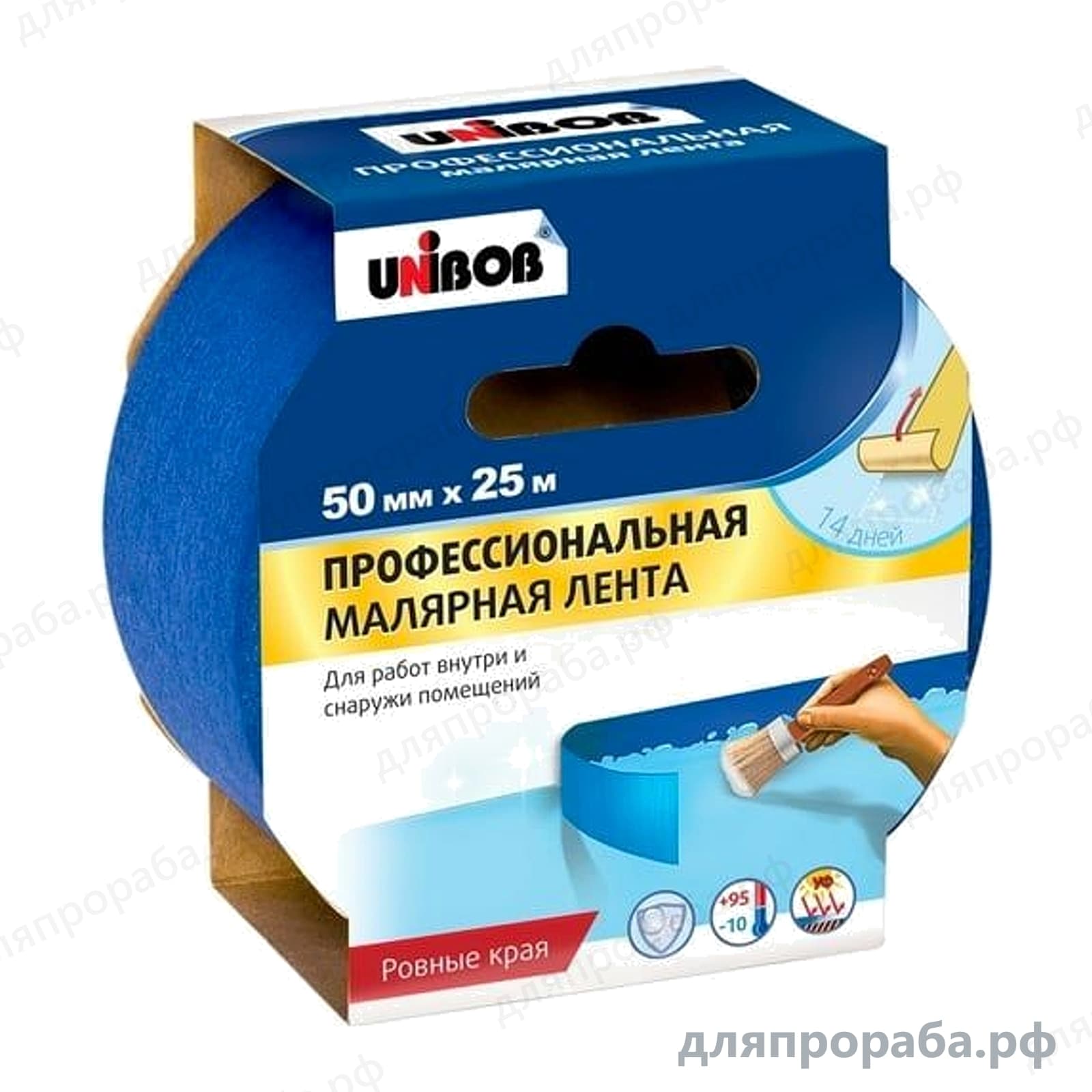 Малярная лента профи 50 мм х 25 м UNIBOB 134850