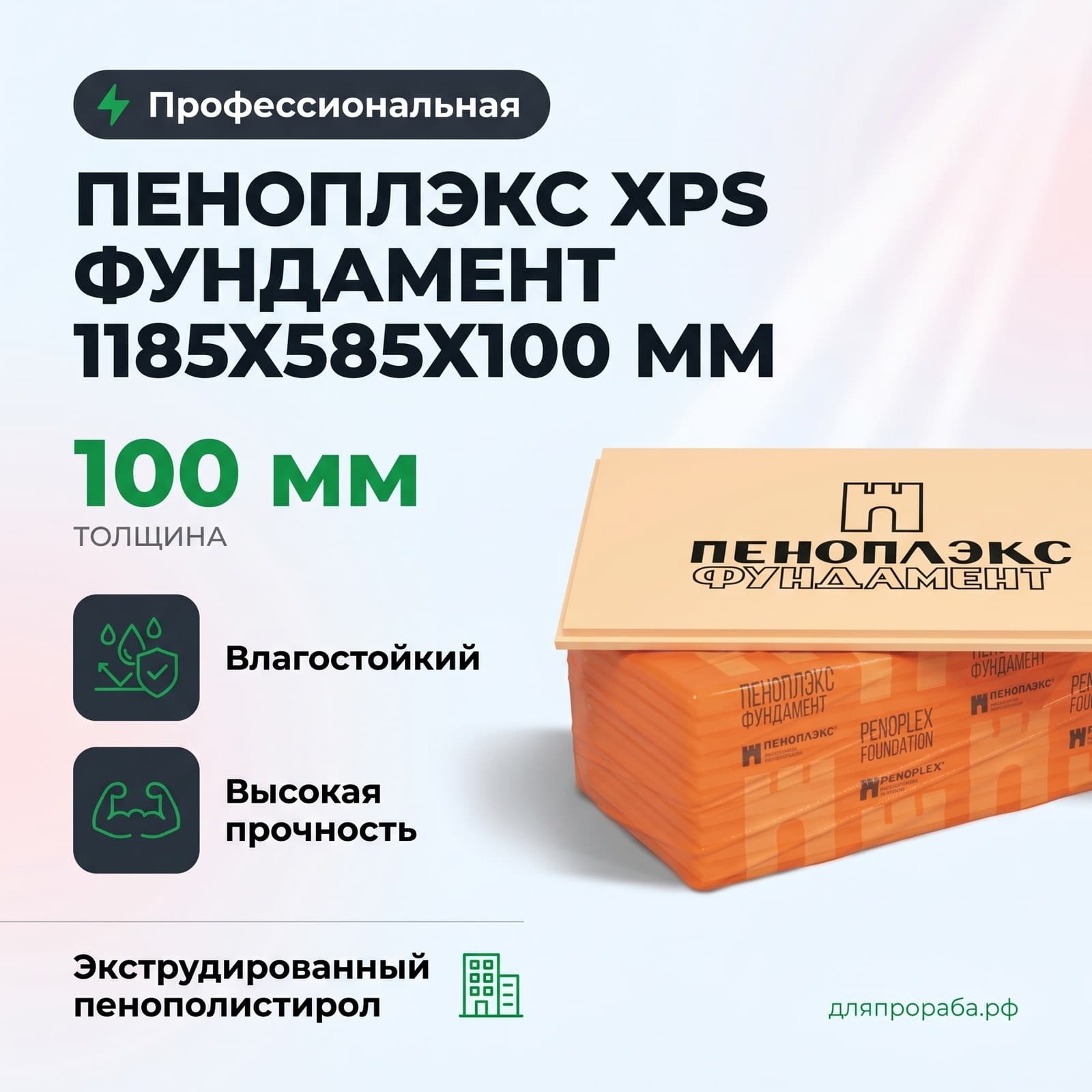 Пеноплэкс XPS Фундамент 1185х585х100 мм