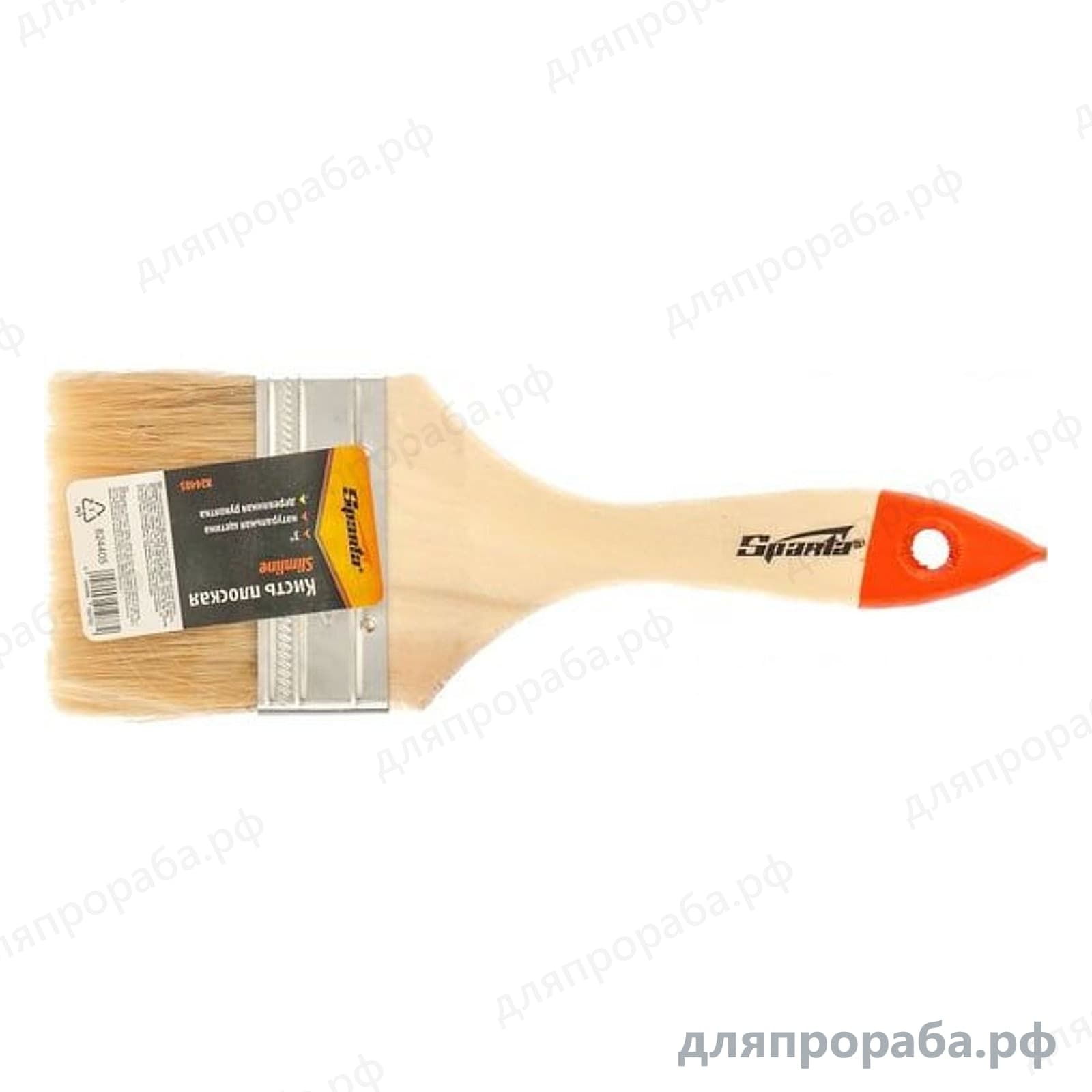 Плоская кисть Slimline 3 SPARTA натуральная щетина деревянная ручка 824405 — фото 3
