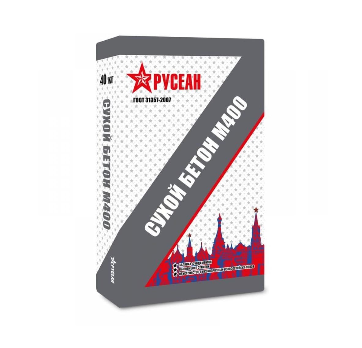 Сухой бетон М-400 Русеан 40 кг