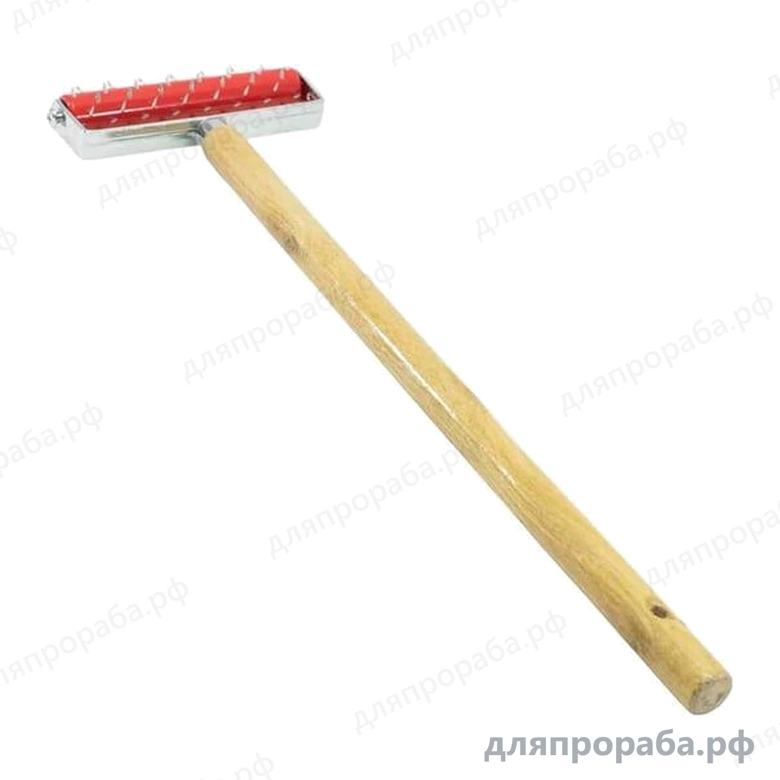 Валик игольчатый для гипсокартона деревянная ручка 150 мм Политех 1068150