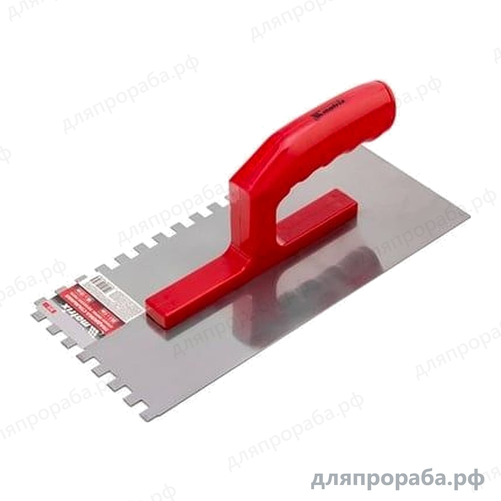 Гладилка стальная зеркальная полировка пластмассовая ручка зуб 8 х 8 мм 280 х 130 мм MATRIX 86778